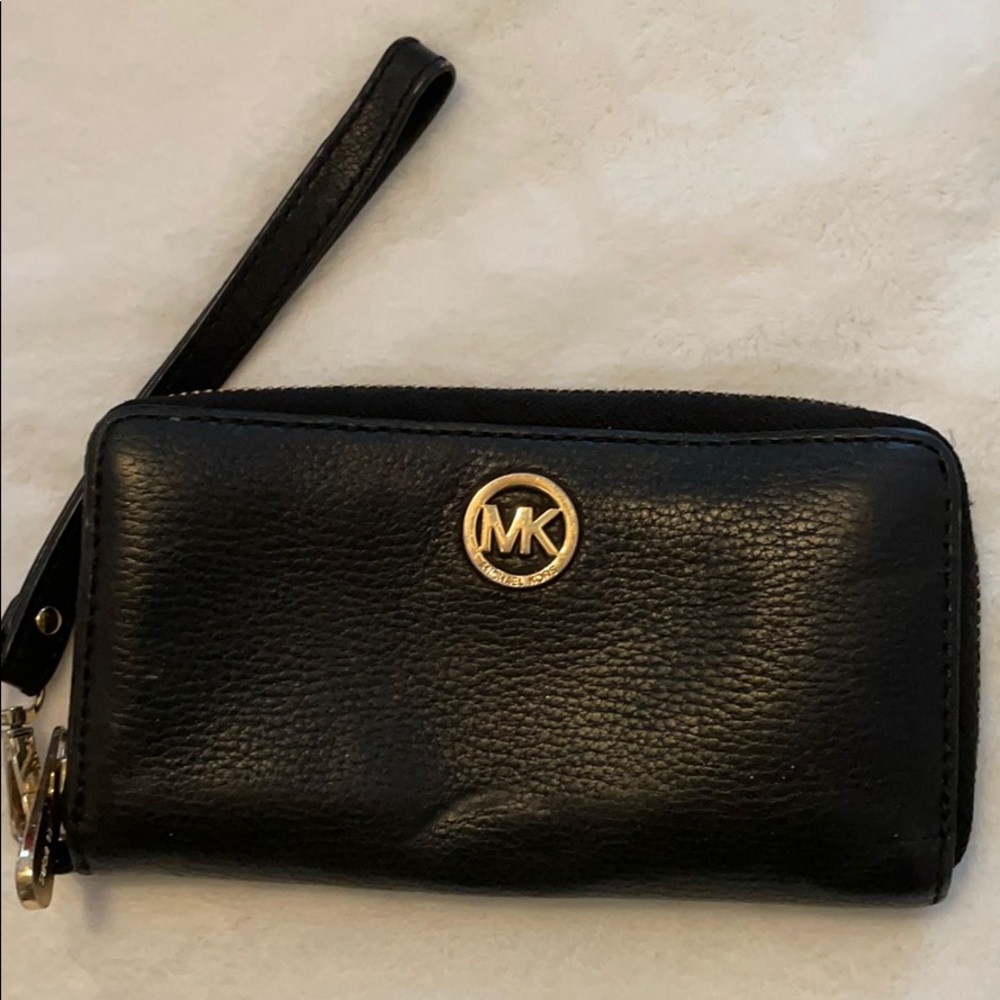 Leather MK wristlet wallet